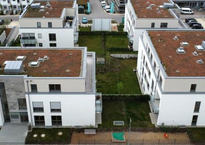 Mehrfamilienhäuser in Korntal, Ansicht von Norden Richtung Innenbereich